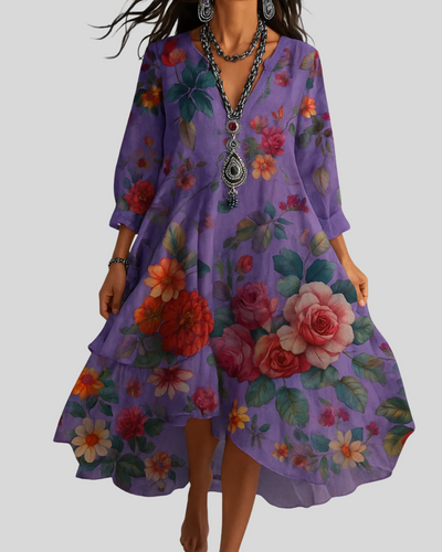 Flora Boho | Lätt bohemisk maxiklänning med blommönster 🌸